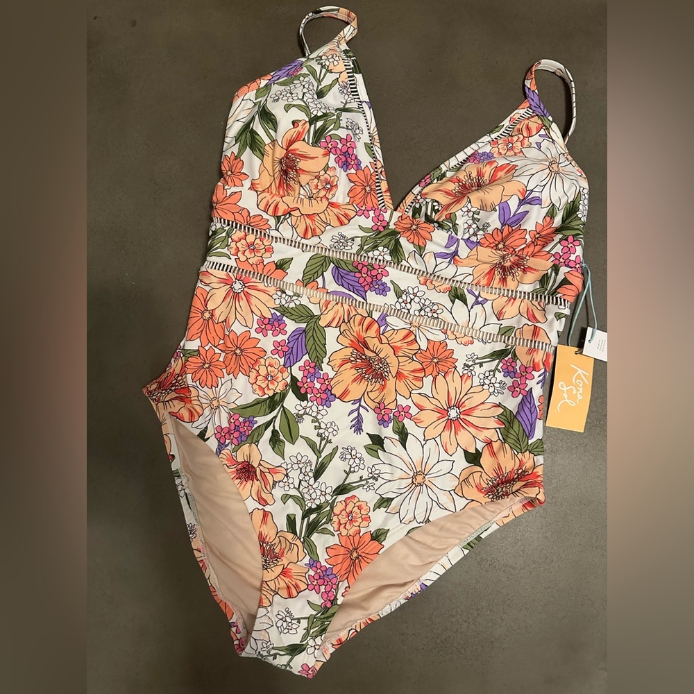 Kona Sol Floral Women’s One Piece Swimsuit